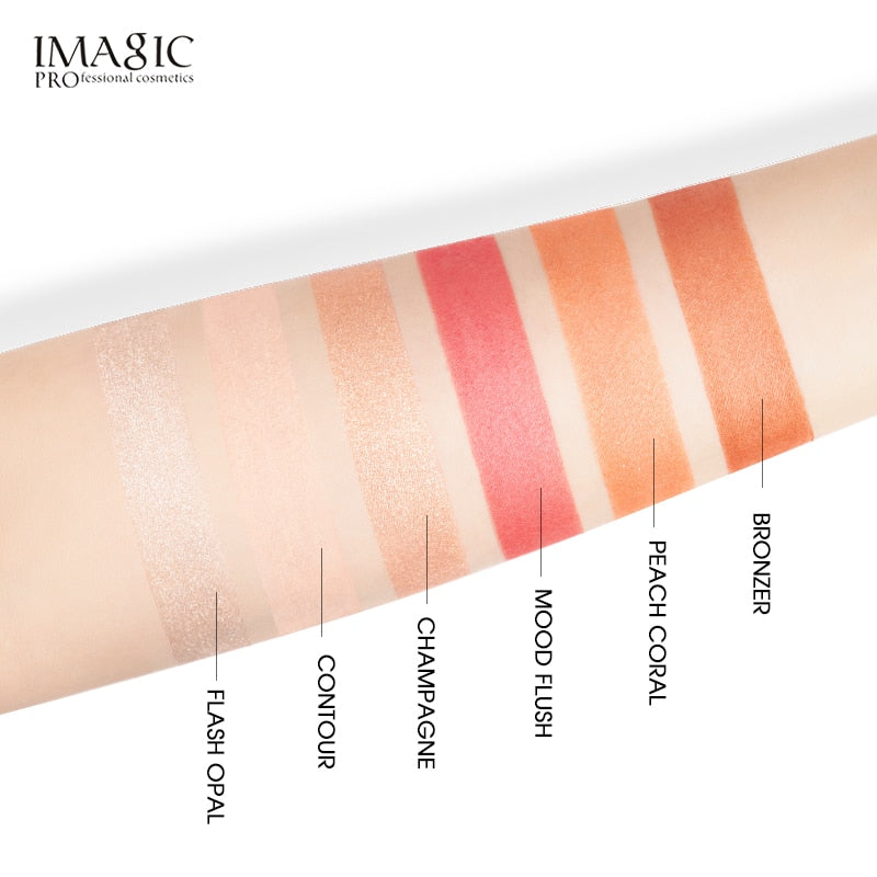 New 6-Color Blend Highlight Blush Palette
