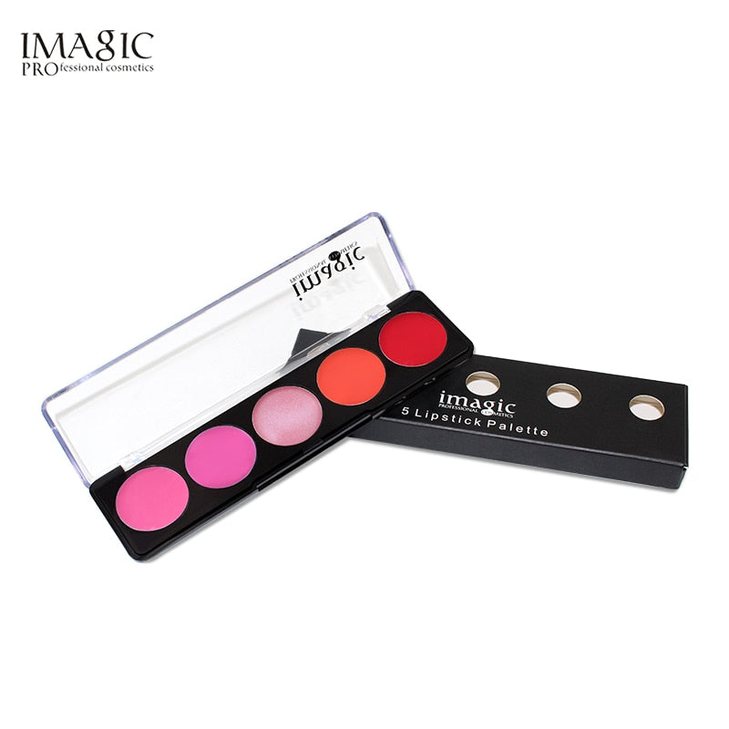 Long Lasting Waterproof 5-Color Lipstick Palette