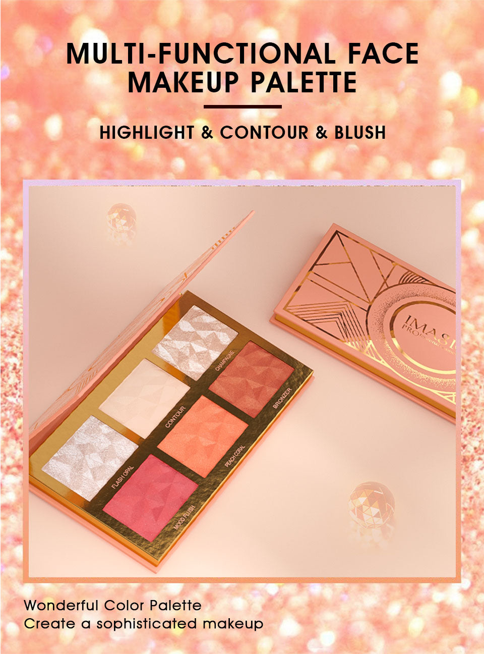 New 6-Color Blend Highlight Blush Palette