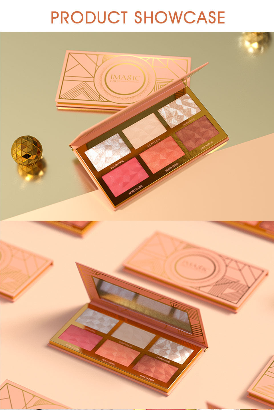 New 6-Color Blend Highlight Blush Palette