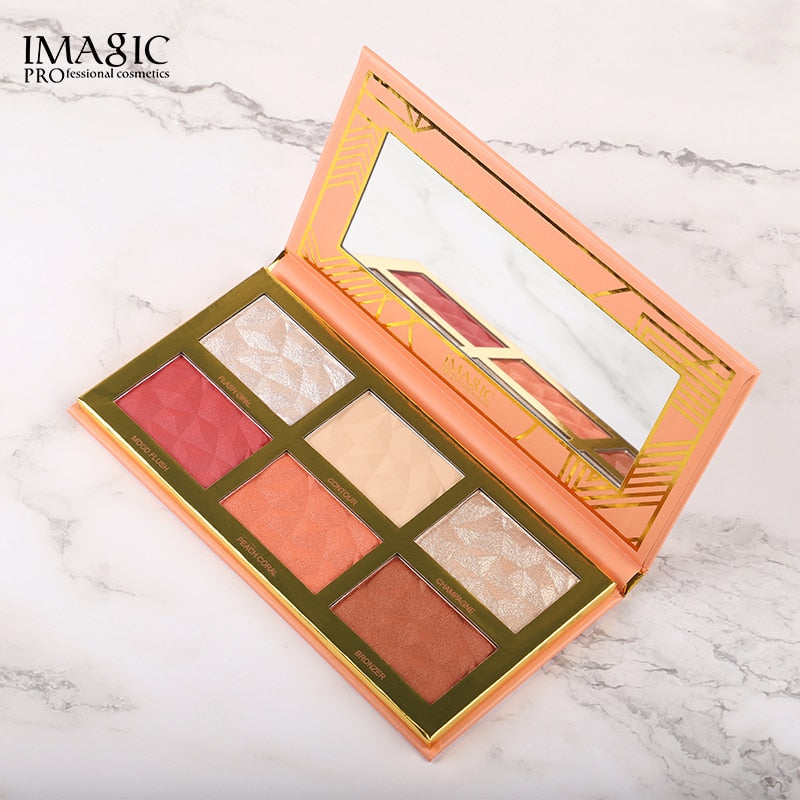 New 6-Color Blend Highlight Blush Palette