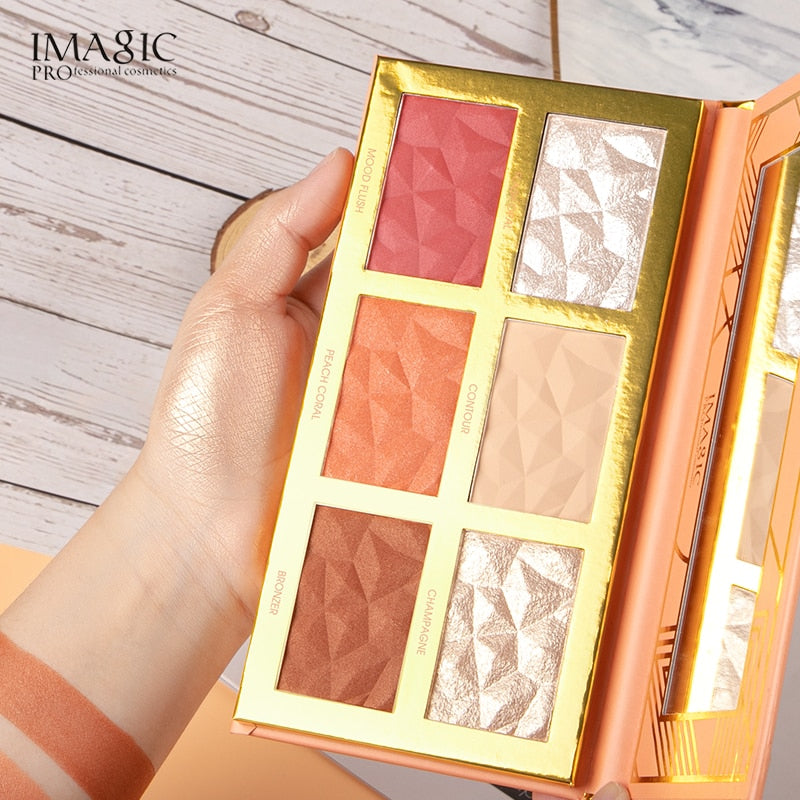 New 6-Color Blend Highlight Blush Palette