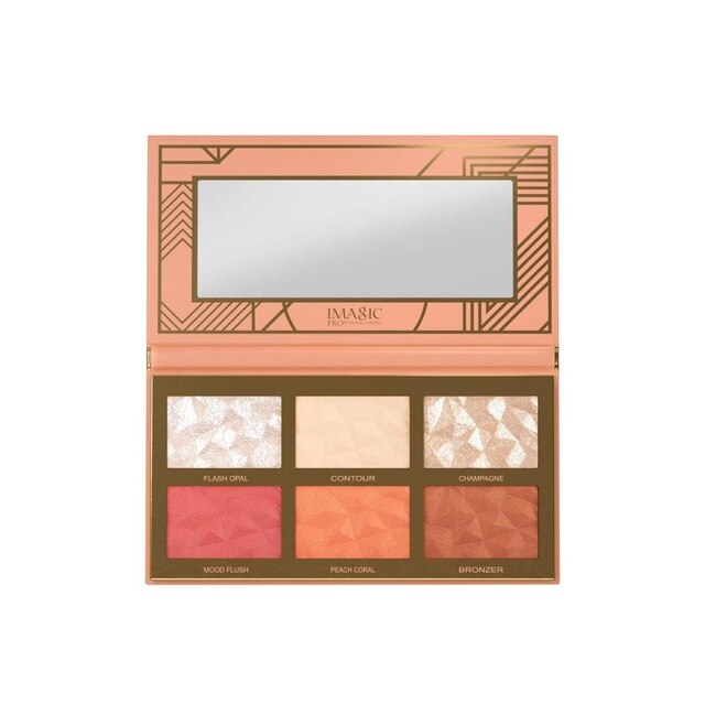 New 6-Color Blend Highlight Blush Palette