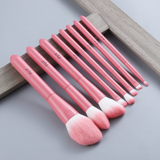 Matte Color Wood Make Up Brushes Set