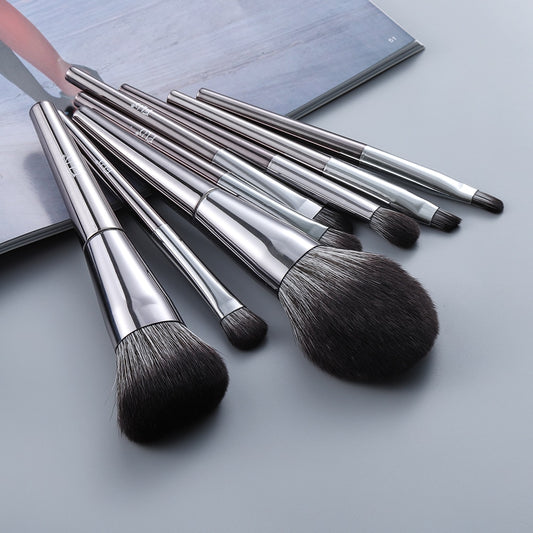 Silver Metal Make Up Brushes Set