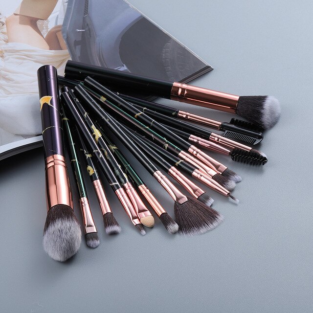 Powder - Foundation Makeup Brush Kit / 15 Pcs