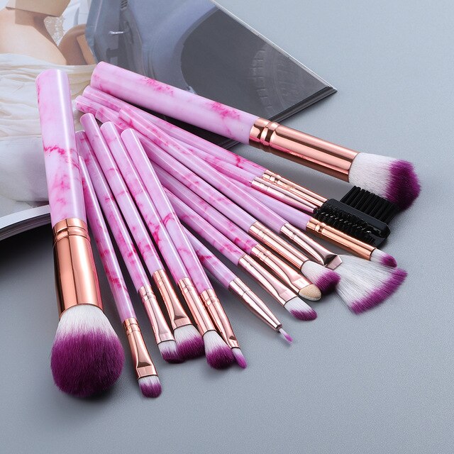 Powder - Foundation Makeup Brush Kit / 15 Pcs