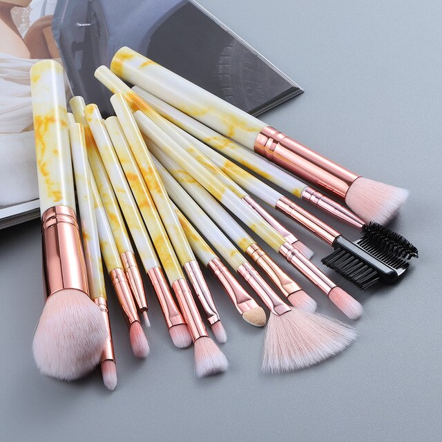 Powder - Foundation Makeup Brush Kit / 15 Pcs