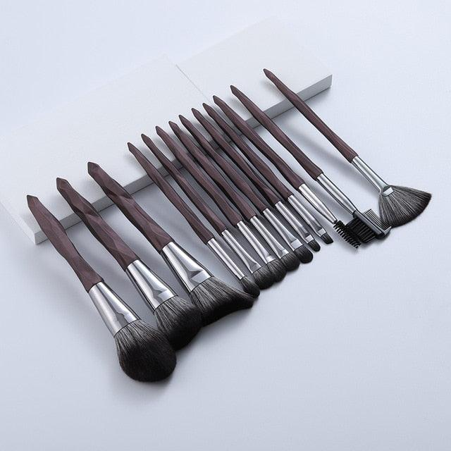 Super Soft Coffee Big Makeup Brushes Set - 11/13 Pcs