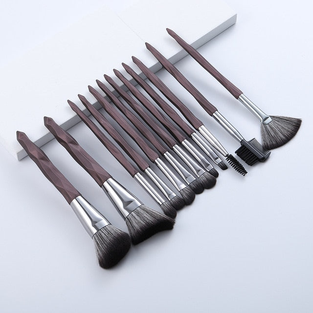 Super Soft Coffee Big Makeup Brushes Set - 11/13 Pcs