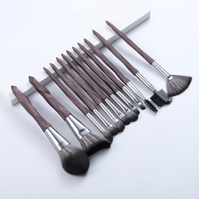 Super Soft Coffee Big Makeup Brushes Set - 11/13 Pcs