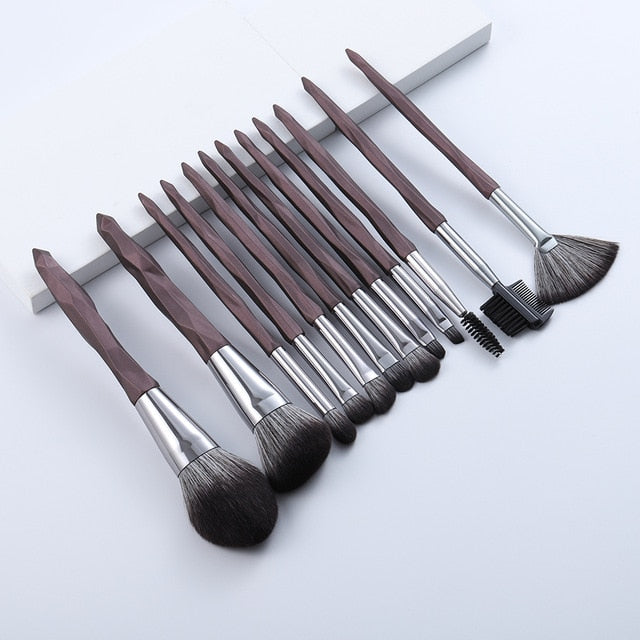 Super Soft Coffee Big Makeup Brushes Set - 11/13 Pcs