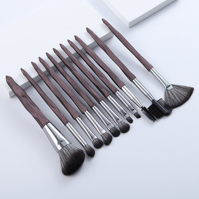 Super Soft Coffee Big Makeup Brushes Set - 11/13 Pcs