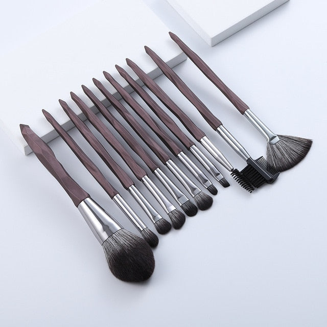 Super Soft Coffee Big Makeup Brushes Set - 11/13 Pcs