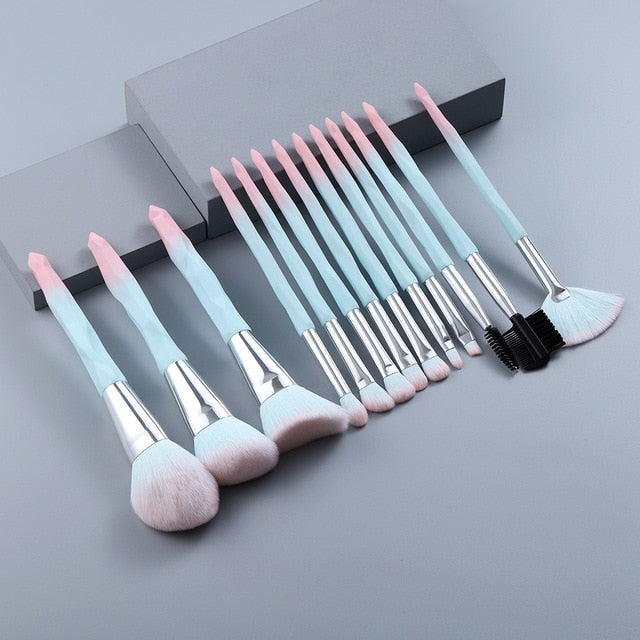 Super Soft Coffee Big Makeup Brushes Set - 11/13 Pcs