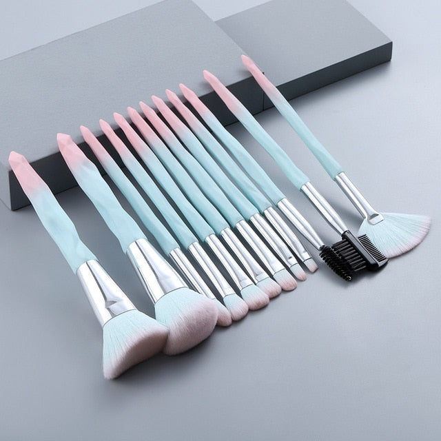 Super Soft Coffee Big Makeup Brushes Set - 11/13 Pcs