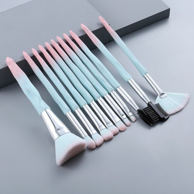 Super Soft Coffee Big Makeup Brushes Set - 11/13 Pcs