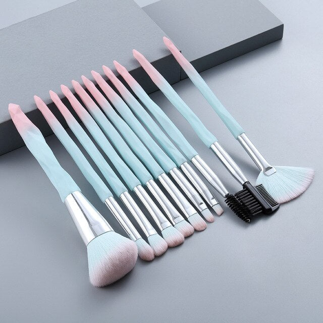 Super Soft Coffee Big Makeup Brushes Set - 11/13 Pcs