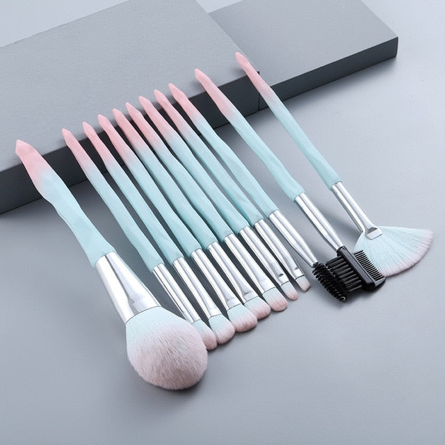 Super Soft Coffee Big Makeup Brushes Set - 11/13 Pcs