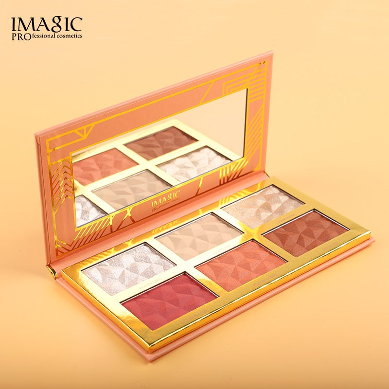 New 6-Color Blend Highlight Blush Palette