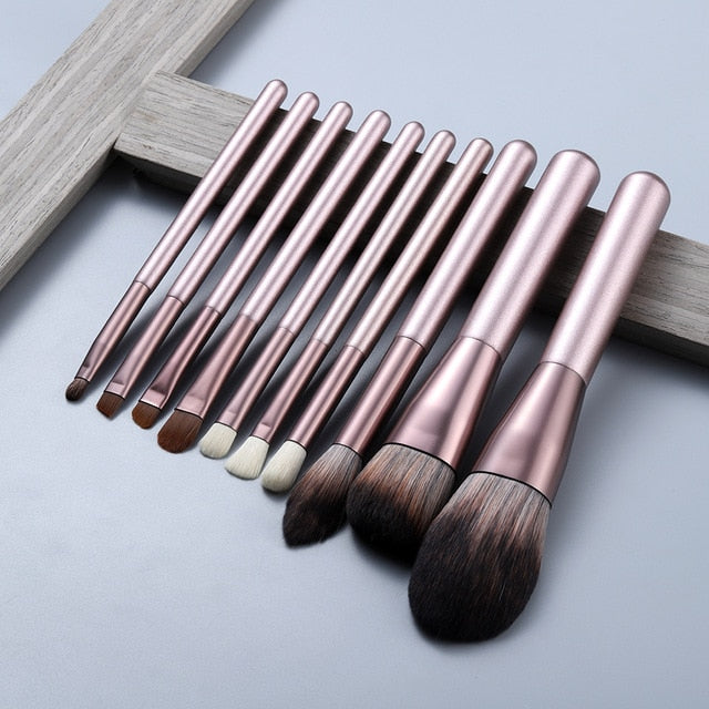 Professional Wood Handle Makeup Brushes Set